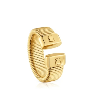 Stalowy Pierścionek Otwarty W Kolorze Złotym Bulevar - Tous Rozmiar