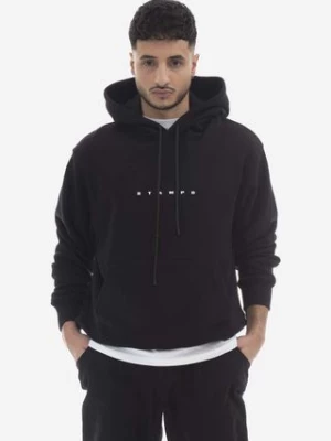 STAMPD bluza bawełniana męska kolor czarny z kapturem z nadrukiem SLA.M3202HD-BLK