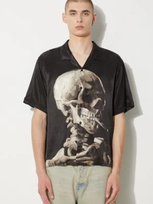 STAMPD koszula Skeleton Camp Collar Buttondown męska kolor czarny relaxed SLA-M3142BD-SKL