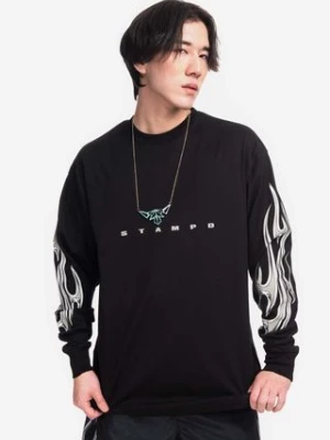 STAMPD longsleeve bawełniany kolor czarny wzorzysty SLA.M3102LT-BLK