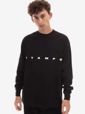 STAMPD longsleeve bawełniany kolor czarny z nadrukiem SLA.M2992LT-WHT