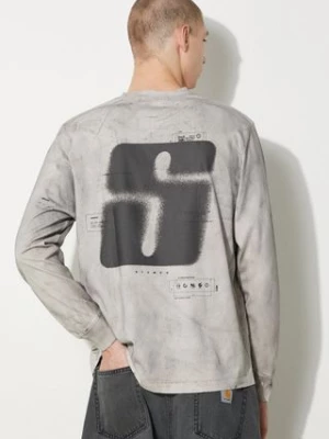 STAMPD longsleeve bawełniany kolor szary wzorzysty