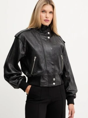 Stand Studio kurtka skórzana Ciara kolor czarny przejściowa oversize 66526-7970