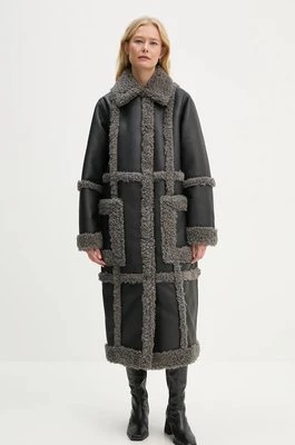 Stand Studio płaszcz Patrice Coat damski kolor czarny przejściowy oversize 61100-9010