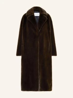 Stand Studio Płaszcz Ze Sztucznego Futra Mira braun