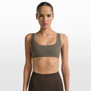 Stanik damski mikro z pogłębionym dekoltem NikeSKIMS Ribbed Seamless - Brązowy