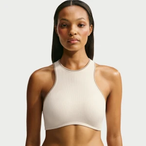 Stanik damski z wycięciem na plecach w stylu bokserskim NikeSKIMS Ribbed Seamless - Biel