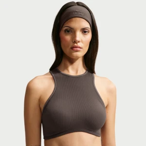 Stanik damski z wycięciem na plecach w stylu bokserskim NikeSKIMS Ribbed Seamless - Brązowy