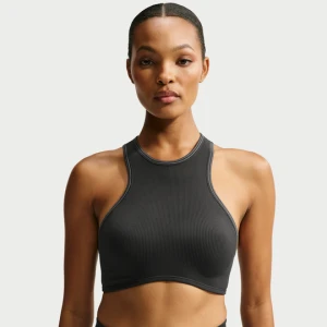 Stanik damski z wycięciem na plecach w stylu bokserskim NikeSKIMS Ribbed Seamless - Czerń