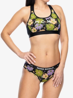 Stanik sportowy Mons Royale Stella X-Back Bra - alpine bloom/black