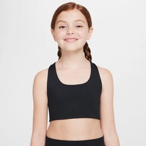 Stanik sportowy o wydłużonym kroju dla dużych dzieci (dziewcząt) Nike One - Czerń