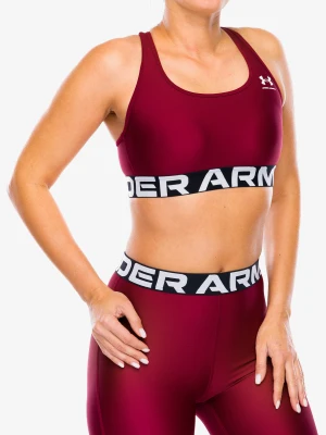 Stanik sportowy Under Armour HeatGear Authentics Mid Branded Bra - cardinal/white