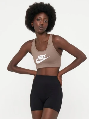 Stanik sportowy z lekkim wsparciem Nike jasnobrązowy