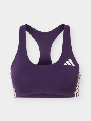 Stanik sportowy z średnim wsparciem Adidas ciemnoliliowy