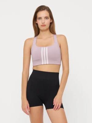 Stanik sportowy z średnim wsparciem Adidas liliowy