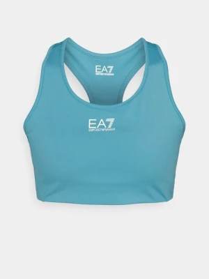 Stanik sportowy z średnim wsparciem EA7 Emporio Armani turkusowy