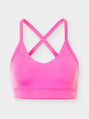 Stanik sportowy z średnim wsparciem Even&Odd Active By Zalando różowy neon