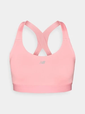 Stanik sportowy z średnim wsparciem New Balance jasnoróżowy