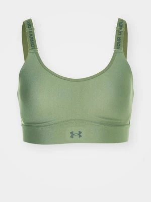 Stanik sportowy z średnim wsparciem Under Armour oliwkowy