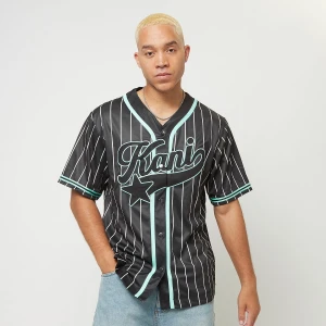 Star Logo Pinstripe Baseball Shirt, markiKarl Kani, Koszule, w kolorze czarny, rozmiar: