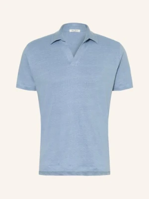Stefan Brandt Koszulka Polo Z Dżerseju Z Lnu blau