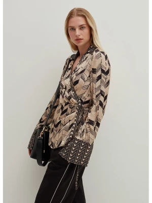 STEFANEL Bluzka w kolorze beżowo-czarnym rozmiar: 34