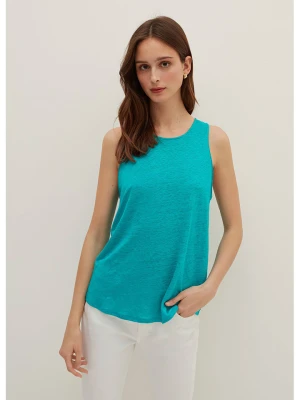 STEFANEL Lniany top w kolorze błękitnym rozmiar: XS