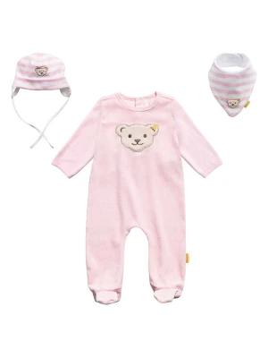 Steiff 3-częściowy zestaw w kolorze jasnoróżowo-białym rozmiar: 62