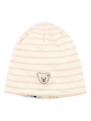 Steiff Dwustronna czapka beanie w kolorze beżowo-jasnoróżowym rozmiar: 39 cm