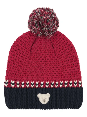 Steiff Dzianinowa czapka w kolorze czarno-czerwonym rozmiar: 53 cm