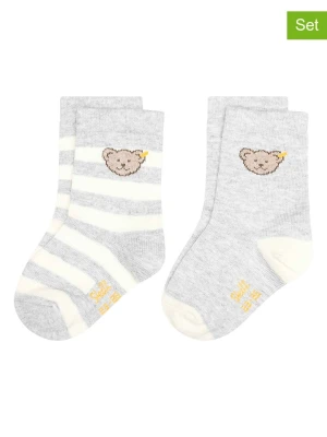 Steiff Skarpety (2 pary) w kolorze szaro-białym rozmiar: 34