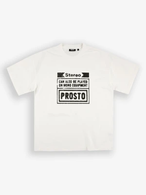 Stereo t-shirt bawełniany biały Prosto