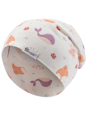 Sterntaler Czapka beanie "Underwater" w kolorze biało-pomarańczowo-fioletowym rozmiar: 53 cm