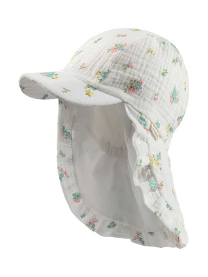 Sterntaler Czapka w kolorze białym z osłoną karku rozmiar: 47 cm