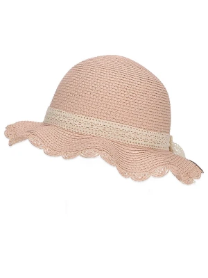 Sterntaler Kapelusz słomkowy "Spitze" w kolorze beżowo-jasnoróżowym rozmiar: 49 cm