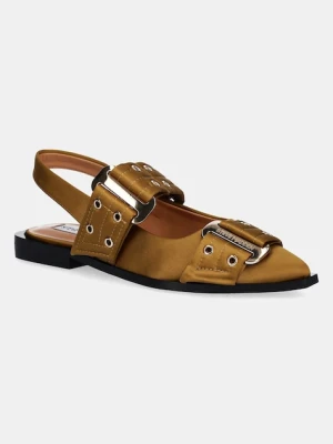 Steve Madden baleriny Grand Ave kolor zielony z odkrytą piętą 11003257