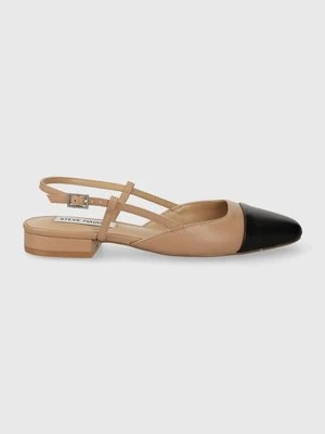 Steve Madden baleriny skórzane Belinda kolor beżowy z odkrytą piętą SM11002823