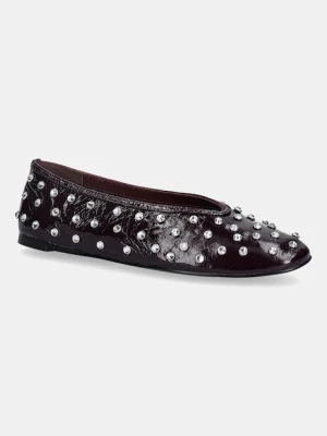 Steve Madden baleriny skórzane Leni-S kolor bordowy 11004872