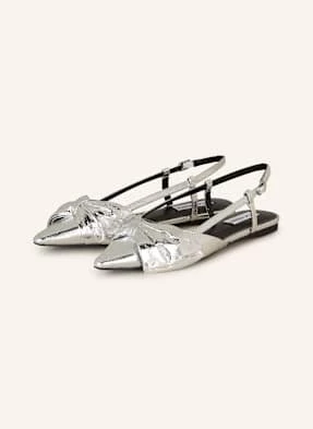 Steve Madden Baleriny Z Odkrytą Piętą Dazzled silber