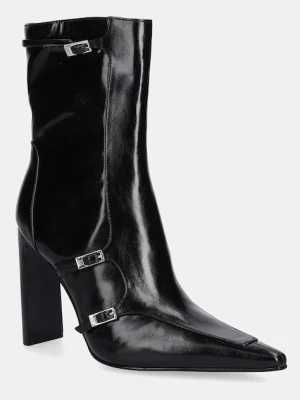 Steve Madden botki Fastened damskie kolor czarny na słupku 11004818