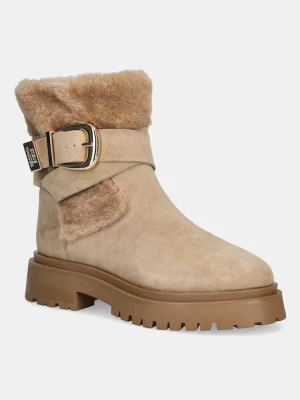 Steve Madden botki Lodge damskie kolor beżowy na płaskim obcasie 11004980