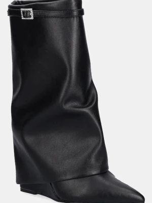 Steve Madden botki Shocker kolor czarny na koturnie 11002871