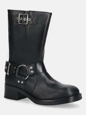 Steve Madden botki skórzane Blessing damskie kolor czarny na płaskim obcasie lekko ocieplone 11003172