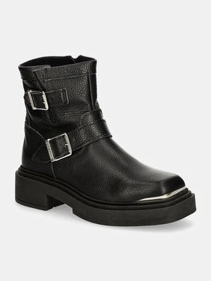 Steve Madden botki skórzane Choice damskie kolor czarny na platformie lekko ocieplone SM11003227