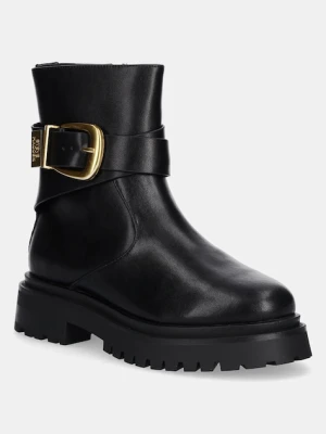 Steve Madden botki skórzane Lexs damskie kolor czarny na platformie 11003593