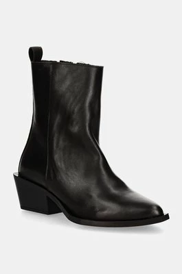 Steve Madden botki skórzane Xylena damskie kolor czarny na słupku SM11003317