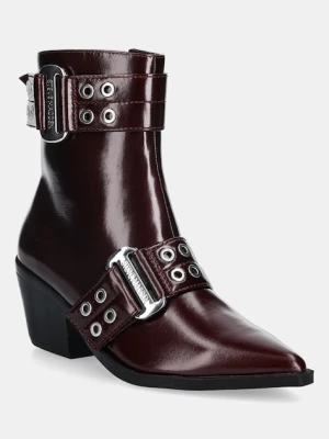 Steve Madden botki Splurge damskie kolor bordowy na słupku 11004772