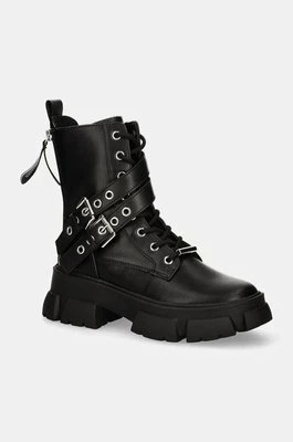 Steve Madden botki Traction damskie kolor czarny na płaskim obcasie SM19000044