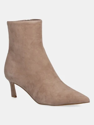 Steve Madden botki zamszowe Lulah damskie kolor beżowy na szpilce 11003282
