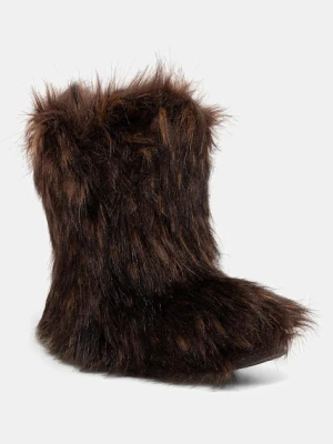 Steve Madden buty Beastie damskie kolor brązowy na płaskim obcasie ocieplone 11004960